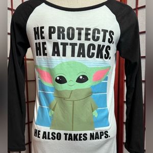 STAR WARS Baby Grogu Sleep Shirt Pajama Mandalorian Star Wars FLAWED Medium (M)
